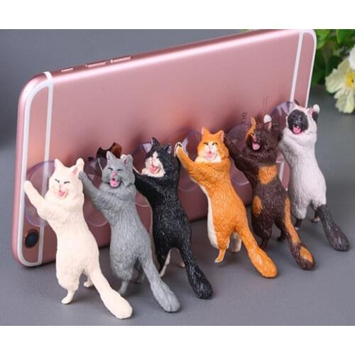 ODILO3pcs New Creative Novelty Gadgets Children Adult Toys Cat Legion Mobile Phone Holder Cute Kitten Gifts