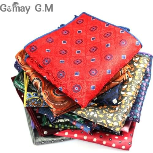 Popular Striped Dot Men Handkerchiefs Brand Classic Polyester Pocket Square Hanky Fashion Formal Business Suits Chest Towel Gift