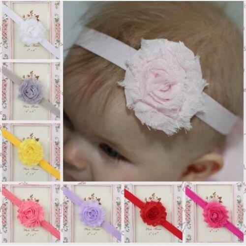 Hairband Cloth kids headband flower children Elastic Shabby Flower Headband Photography bay care accessories YH550
