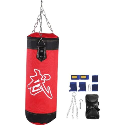 Durable Empty Training Boxing Hook Kick Sandbag Fight Karate Punch Punching Sand Bag Suitable For Boxing Fitness Exercise