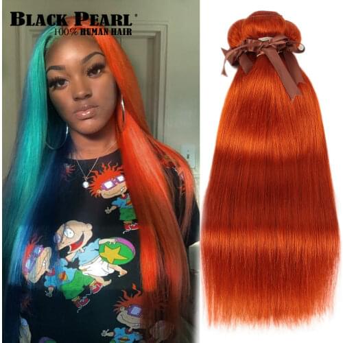Orange Straight Brazilian Hair Weave Bundles Human Hair Extension Vendors 8 To 28 Inch Remy 100% Human Hair Bundles