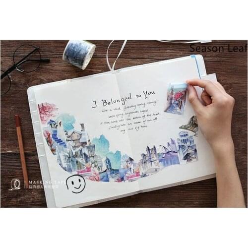 Travelling the World City Landmark Buildings Scenic spots Handpainted Decoration Washi tape DIY Planner Album Craft Masking Tape