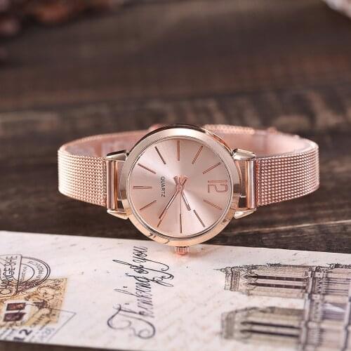 Luxury Rose Gold Watch Women Casual Business Mesh Steel Wrist Watch Clocks Female Wristwatch Hours Relogio Montre Femme