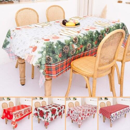 Christmas Tablecloth Warm Beautiful Easy Care Table Cover For Dining Room Kitchen Decor