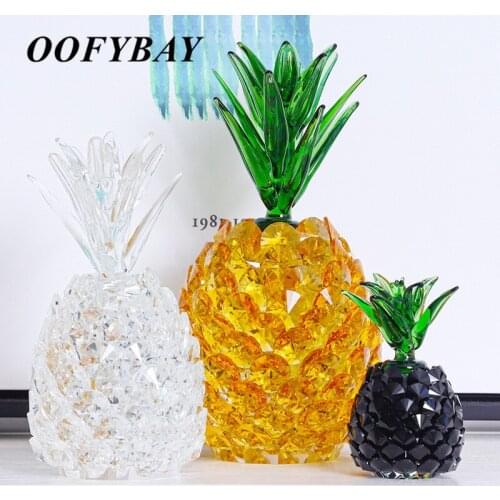 Nordic Crystal Glass Pineapple Crafts Home Decoration Ornaments Living Room Handicrafts Wine Cabinet Lucky Feng Shui Figurines