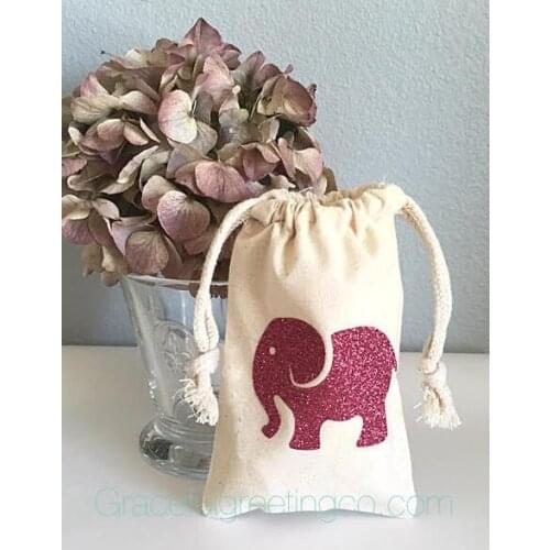Elephant baby shower Hangover Kit jewelry favor muslin Bags Bachelorette hen Champagne Party gift bag