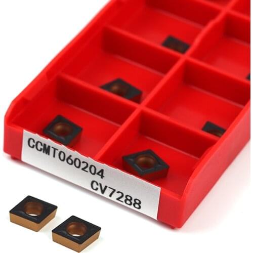 CCMT060204 CV7288 CCMT060208 CNC Lathe Turning Tools Carbide Insert Machining Rhombus Two-color Wear-resistant Cut Steel Parts