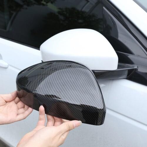 Carbon Fiber Style Exterior Rearview Mirror Cover Trim for Land Rover Discovery Sport Evoque Velar for Jaguar F-PACE Accessories