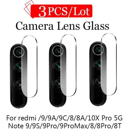 3Pcs Camera Lens Tempered Glass for Xiaomi Redmi Note 8T 8 9 Pro Max 9S Screen Protector Glass on Redmi 8A 9a 9c 9 8 A Film Case