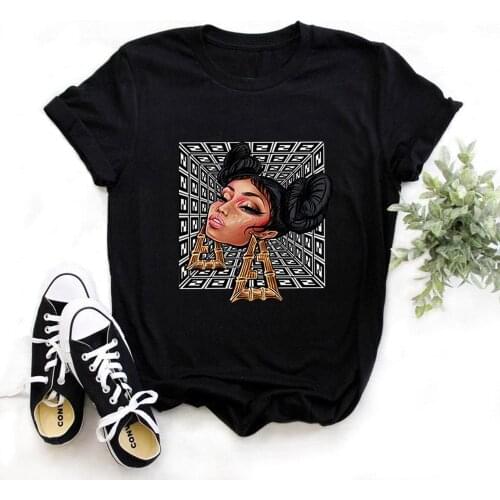 Women FF Earrings Girls Print T-shirt Ladies Harajuku Fashion T-shirt Graphics Cute T-shirt Korean Style Tops,Drop Ship