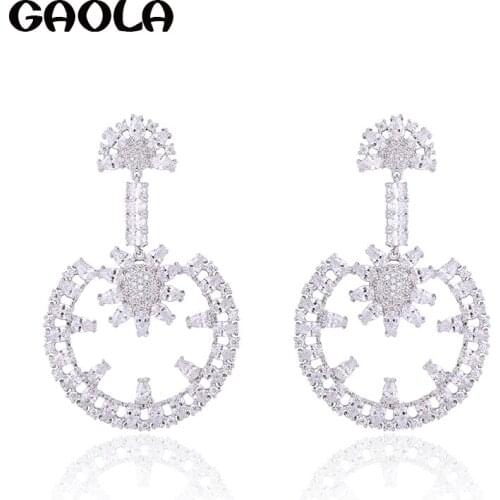 GAOLA New High Quality AAA CZ Earrings for Women Bridal Wedding Jewelry Luxury Banquet Dress Accessories GLE6022Y