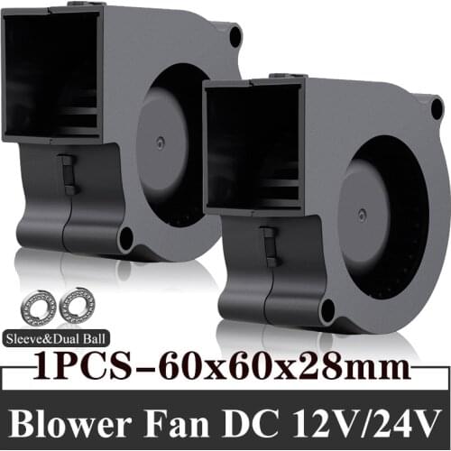 1PCS Gdstime DC Cooling Centrifugal Blower Fan 60mm 60x28mm 12V 24V Brushless 6028 6cm Dual ball sleeve Heat sink Radiator