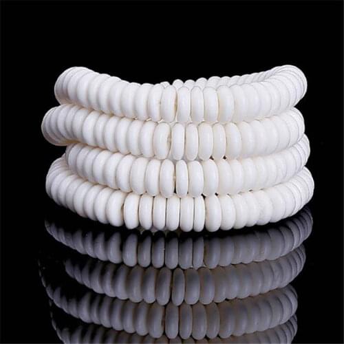TSB0284 Tibet Yak Bone Loose Coin Beads 8x3mm White Black Brown Button Beads Wholesale 100 beads lot