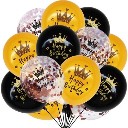 15pcs Latex Happy Birthday Balloon Confetti Balloons 16 18 21 30 50 60th Years Adult Birthday Party Decoration Air Balls Globos