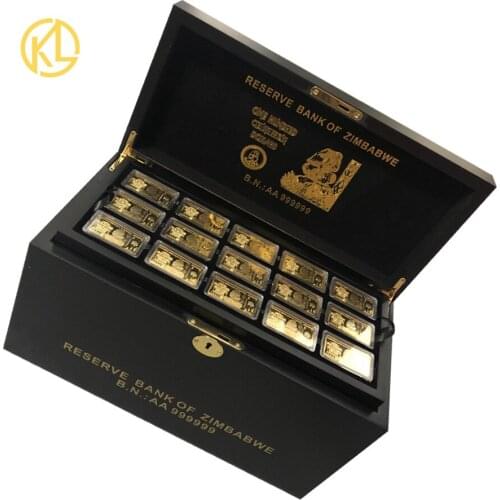 270pcs Zimbabwe Bar Gold plated One Hundred Quintillion Dollars With Nice Box and Certificates for nice collection