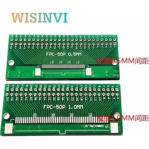 50 PCS/LOT Double Side 0.5mm 1mm FFC FPC 50P 50 Pin to 2.54mm DIP Moudle PCB Board Adapter Socket Plate