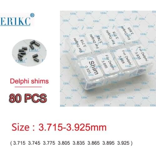 9308-028K Calibration Injector Lift Shims Set Size 3.715-3.925mm 80pcs Injector Nozzle Valve Shim for Delphi Series Injector