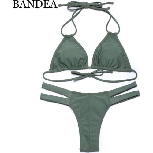 BANDEA Hot new 2019 halter summer bikini cut out bottom swimwear women strapy Bikinis Swimwear Biquini maillot de bain