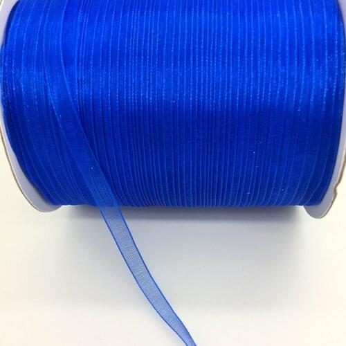 Free Shipping 10yds/lot 1/4" 6mm Blue Organza Ribbon Bow Hair Wedding Decoration Lace Crafts