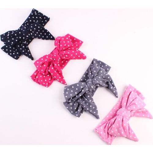 DIY Baby Bowknot Headband Knitted Cotton Children Girls elastic hair bands Turban for girl Headbands Summer bandeau bebe