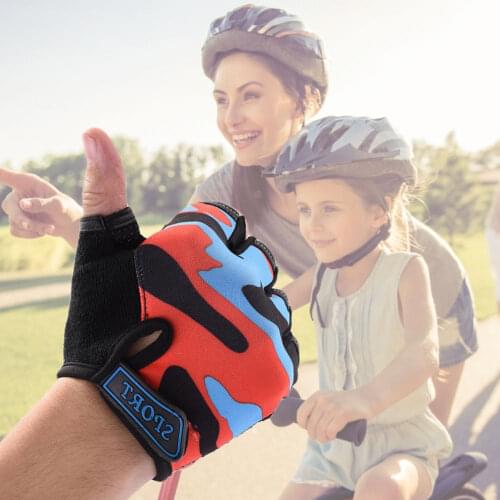 Child Cycling Camouflage Childrens Half Finger Bicycle Gloves High Elastic Non-slip Bike Gloves Riding Equipment