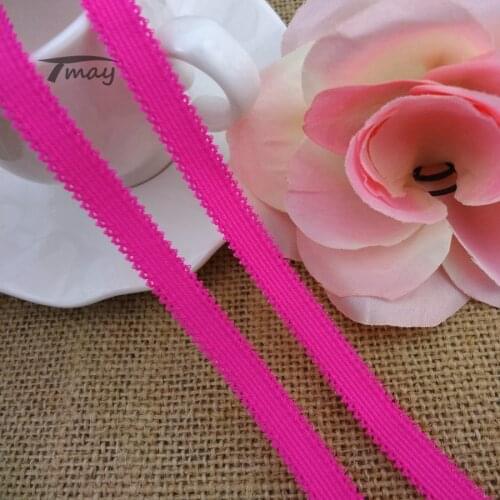 #1316 Neon Rose Color Double Edges Lace Elastic Bands 8yards/lot Bra Pants Edge Waistband hairbands Webbing DIY Sewing Supplies