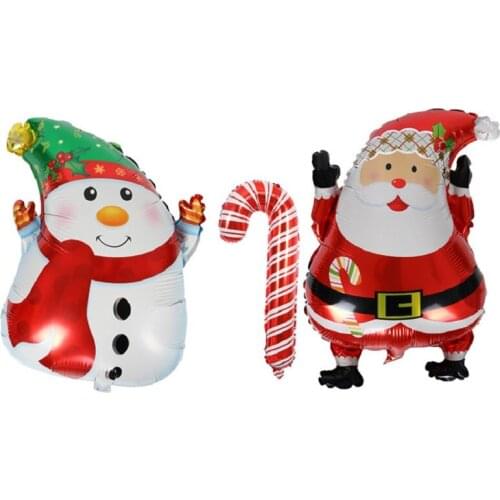Christmas Crutch Santa Claus Helium Foil balloons Christmas Party Suppliers Event Party Decoraitons New Year Party Balloons