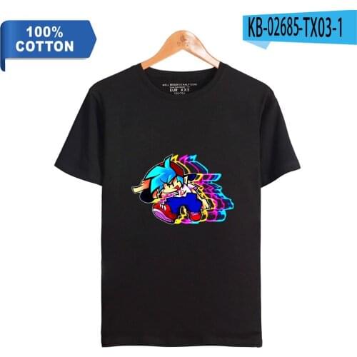 Friday Night Funkin Tshirt O-Neck 100%Cotton Women Mens Tshirt High Quality Streetwear 2021 Game Fashion Clothes boys tops