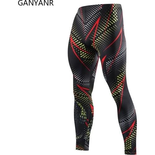 GANYANR Sportswear Running Tights Men Compression Pants Gym Leggings Fitness Sport Sexy Basketball Yoga Track Training Exercise