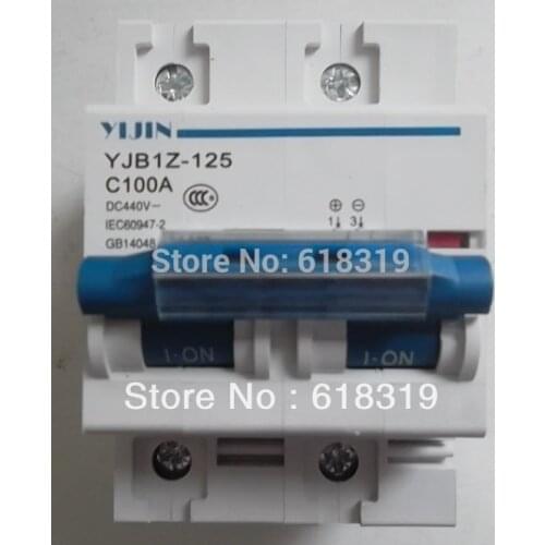 Hot Selling10 Pcs = A Lot High Quality Air Switch Power 2P 100A DC 440V Circuit Breaker YJBz1-125 Solar