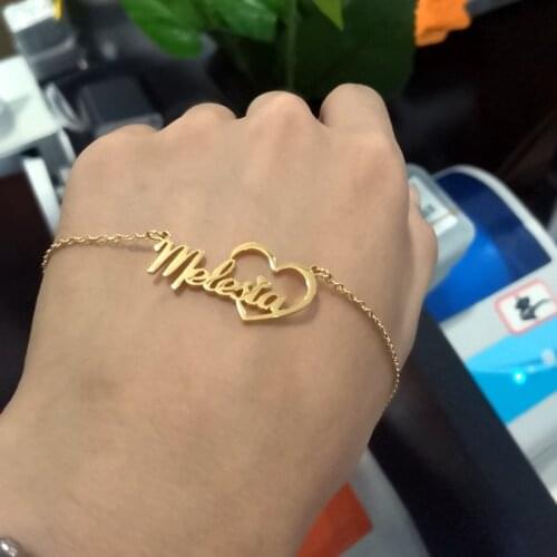 Big Heart Name Necklace Pendant Stainless Steel Jewelry Custom Nameplate Love Choker Necklaces For Women Valentines Day Gifts