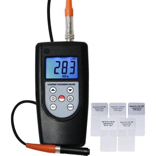 Coating Thickness Meter Gauge F & NF, Magnetic Induction Eddy Current 0~2000um 0~80mil Non-Magnetic Non-conductive Material