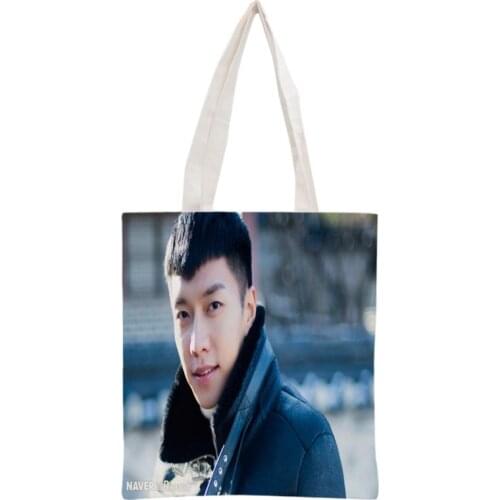 Handbag Korea-Pop Lee Seung Gi printing canvas tote bag Reusable Foldable Canvas Women Bags 30x35cm custom your image