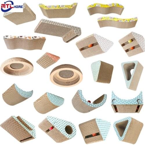 Cat Scratcher with Catnip Kitten Scratch Pad Corrugated Paper Scratch Board For Kittens Cat Scratching Pet Products Balls Toys