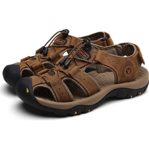Summer Wear-resistant Non-slip Leather Mens Shoes Casual Large Size Mens Sandals Mens Sandals Fashion Sandals Slippers 38-48