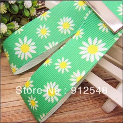 Ann Fashion Accessories free shipping 1"(25mm) flower Printed grosgrain ribbon,Garment accessories,Hair ribbon,dx52