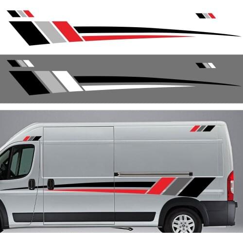 Fashionable stripe decals VW camper graphics T5 T6 fiat du cato ford transit Mercedes Vito Viano W447 W639 stickers accessories