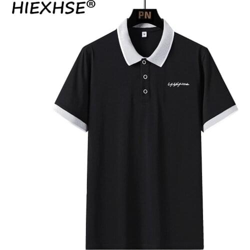 2021 New Top Quality Mens Brand Polo Shirts Business Solid Color Smart Casual Pure Cotton Shrink Water Polo Shirts Summer