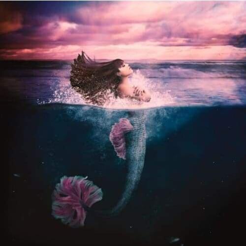 GLymg 5d Diamond Painting Kit Diy Diamond Embroidery Craft Diamond Embroidery Painting Mermaid Part That World Wall Arts Decor