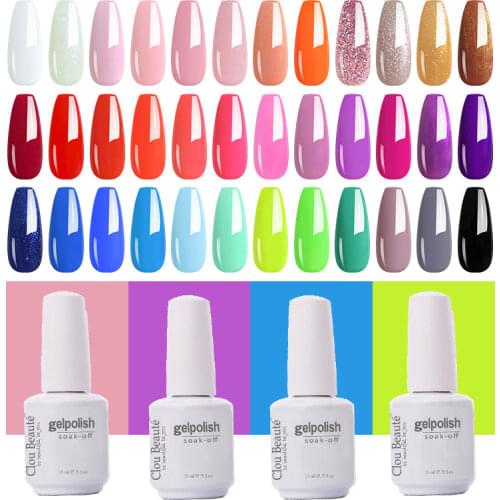 Clou Beaute 15ml Gel Nail Polish Set Lacquer Soak Off UV LED Lamp Nails Polish Vernis Semi Permanent Gel Paint Nail Art Color