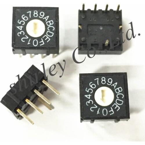 100% new DIP RH4A-16R rotary dial switch 16 gear position 0-F switch coding switch 4: 1 pin