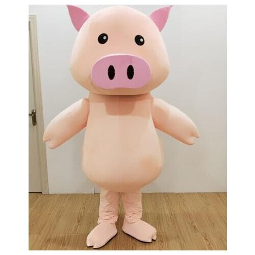 New arrival Pig mascot Adult cute pink nose fancy dress suit costumes cartoon party costumes adult size