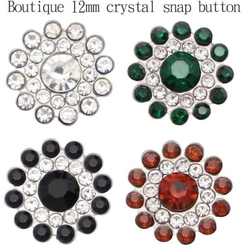 NEW Boutique Birthstone constellation copper crystal 12mm snap button flower MS538