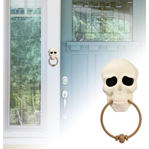 NEW Halloween Decorations Haunted House Skull Doorbell Props With Moving Tongue And Eye Light Sound For Halloween Party Decor