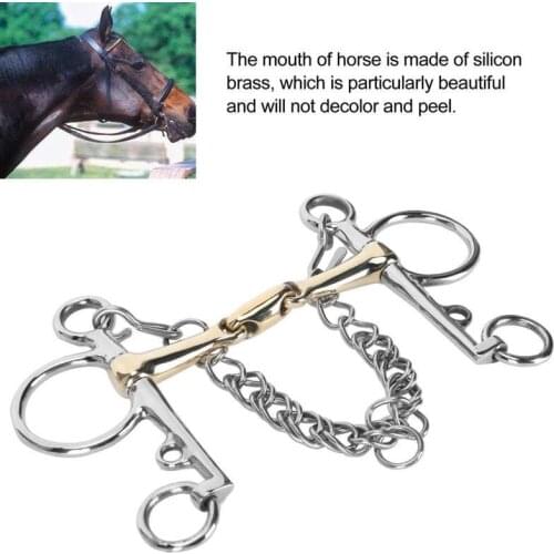 Horse Riding Equipment Horse Bits Stainless Steel Pelham Horse Bit Accessory Jointed Silicon Brass Connector Mouth Products