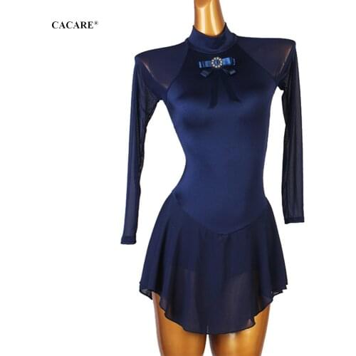 CACARE Figure Skating Dress Women Girls Customize Competition Ice Skating Dresses Latin Dance Costumes D0877 Backless Black