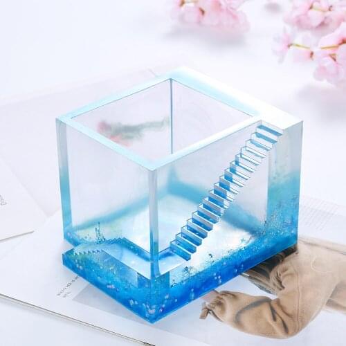 Diy Silicone Concrete Mold Succulent Plant Flower Pot Cement Vase Mould Craft