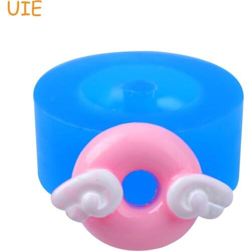 TYL107U 17.8mm Doughnut wit Angel Wings Silicone Mold - Donut Mold Fondant, Sugarcraft, Candy, Cookie Biscuit, Resin Clay