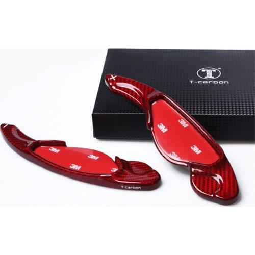 Lengthen Style Red Glass fiber Steering wheel paddle shift Fit For Jaguar XE XF XJ XK