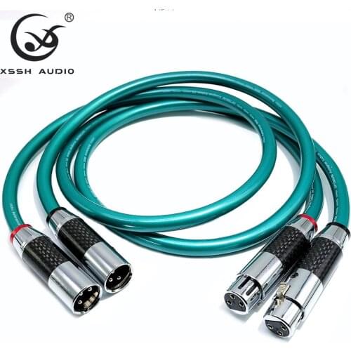 1 pair XSSH Audio Hi-end HIFI 2 core Pure Copper OFC PCOCC 3 pins Female XLR to Male XLR Balanced Audio Cables Wire Line